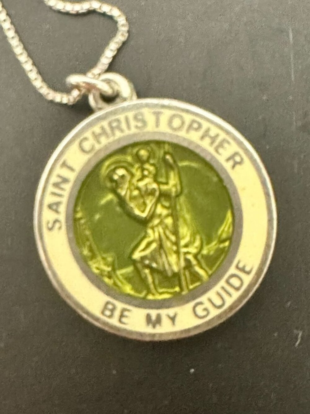 Bliss Saint Christopher Pendant Necklace Sterling Silver Round Be My Guide 20"